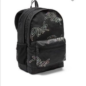 PINK campus backpack with bling